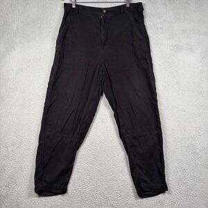 Everlane Womens Black Tencel Lyocell Utility Tapered Pants Size 12 High Rise